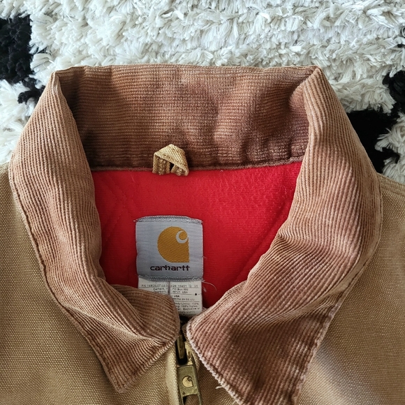 Vtg Carhartt J13 BRN Santa Fe Western Jacket Red Quilted Lined Large Brown Read - Picture 7 of 11